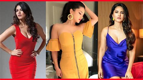sexy sunny leone in red yellow or blue which hot one