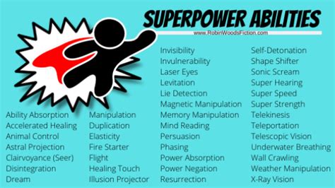 writing resource superpowers abilities robin woods