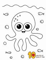 Mewarnai Octopus Tk Gurita Hewan Paud Kumpulan Simpel Halaman Buku Pemandangan Dyp sketch template