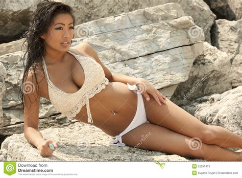Model Laying On The Rocks Stock Image Image Of Adult