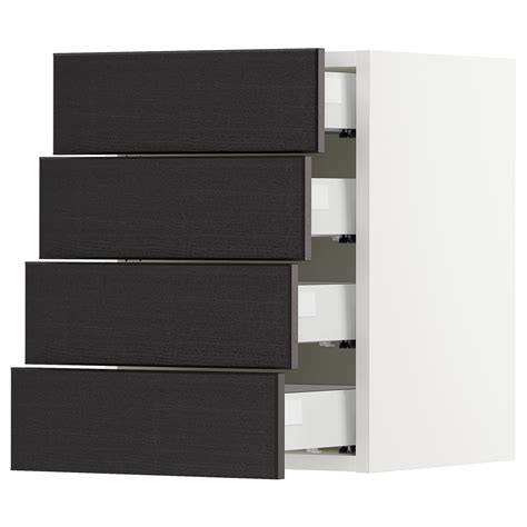 sektion wall cabinet   drawers white maximera lerhyttan black