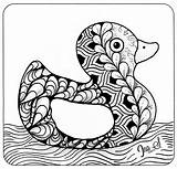 Zentangle Duck Tangle Patterns Ducks Coloring Pages Doodle Wordpress sketch template