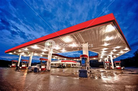 red gasoline station royalty  stock image storyblocks