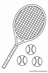 Tennis Ball Outline Coloring Flashcard Racket Cliparts Pages Clipart Flashcards Sports Sport Raquet Clip Click Library sketch template