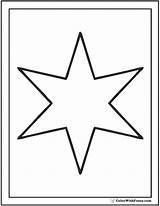 Star Coloring Shape Color Six Point Shapes sketch template
