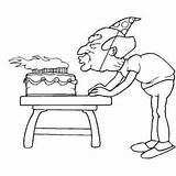 Old Man Coloring Pages Blowing Candles Stamps Elderly Cartoon Birthday Adults Impressions Digi Result Printables Google Oldies Golden Colouring Digital sketch template