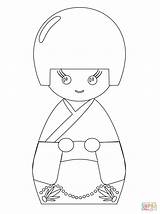 Kokeshi Doll Coloring Pages sketch template