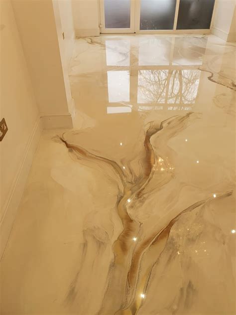 white grey marble effect epoxy resin flooring modern shopfront