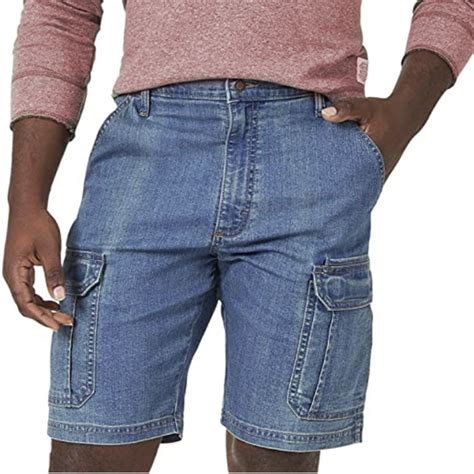 mens wrangler denim cargo combat stretch relaxed fit shorts big