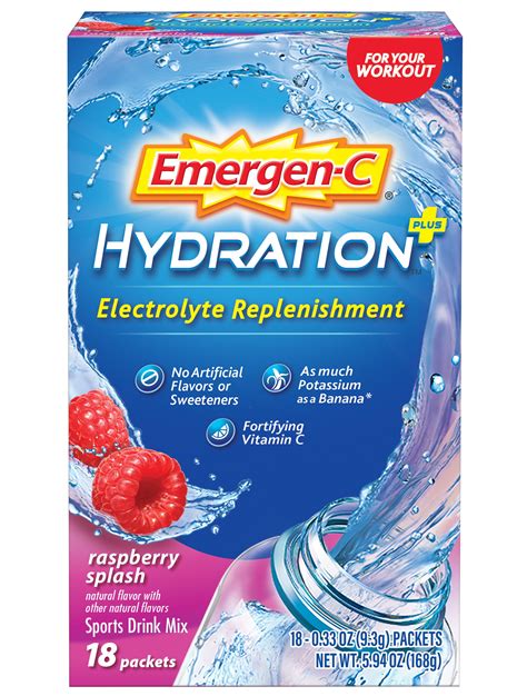 emergen  hydration  ct raspberry flavor hydration powder mix walmartcom
