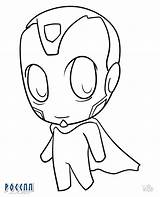 Vision Avengers Chibi Color Lineart sketch template