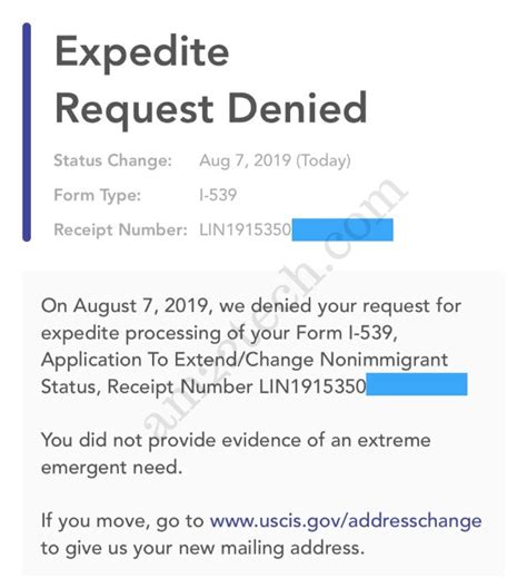 uscis denying ead expedite request   provide evidence