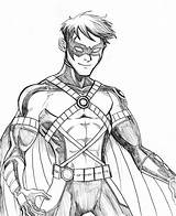 Drawing Superhero Nightwing Batman Robin Drawings Coloring Pages Dc Red Sketch Cartoon Comic Hood Getdrawings Choose Board Sketchite sketch template