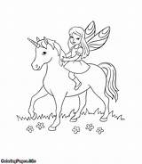 Unicorn Fairy Coloring Riding Pages Kids Online Colouring Fairies Color Coloringpages Site Rainbow Buy Print Printable Animal Horse Posters Tutorial sketch template