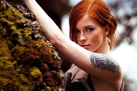 women annalee suicide freckles tattoo redhead hd wallpaper rare