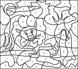 color  numbers pre  activity lion coloring pages coloring pages