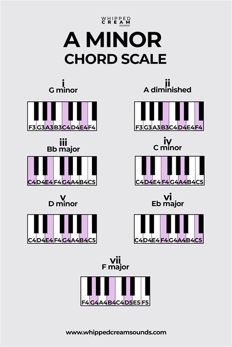 minor scale chords   key   minor whipped cream sounds