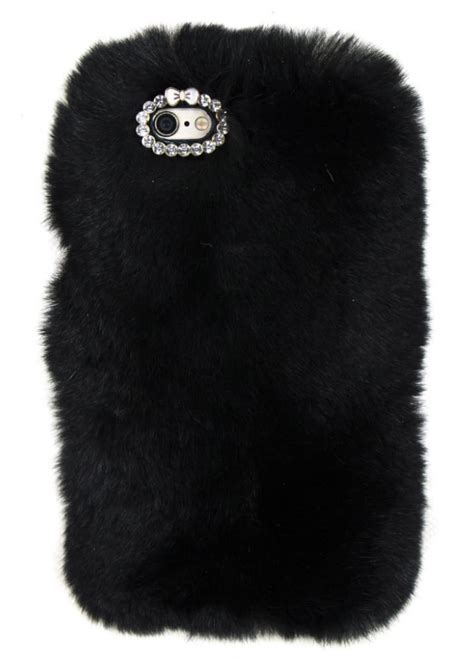 Black Furry Iphone 6 6s 7 Cover Attitude Clothing