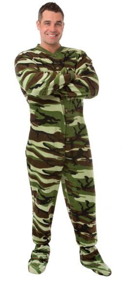 big feet pajamas adult green camouflage fleece one piece footy mens footed pajamas pajamas