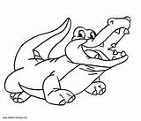 Coloring Pages Alligator Line Crocodiles Printable Kids Color Books sketch template