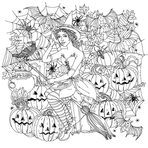 scary halloween coloring pages  adults background colorist