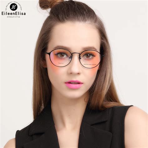 ee titanium  eyeglasses frames women prescription glasses circle glasses retro clear lens