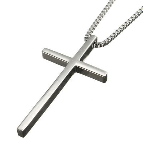 stainless steel cross pendant silver necklace chain alexnldcom