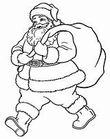 Santa Claus Coloring Pages Drawing Printable Sketch Good House Walking Kid Line Outline Wants Christmas Color Sleigh Kids Print Para sketch template