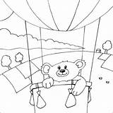 Balloon Teddy Bear Air Hot Colouring Balloons Coloring Kids Pages Luchtballon Print Fun sketch template