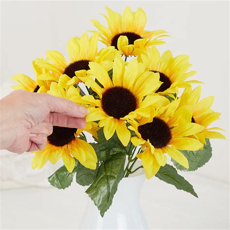 Artificial Sunflower Bush Bushes Bouquets Florals Craft