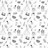 Coloring Pages Fashion Hand Seamless Drawn Pattern Adult Vector Style sketch template