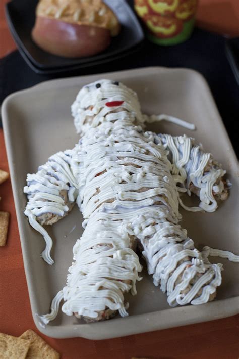 easy cheese mummy  halloween potluck