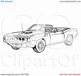 Plymouth Convertible Barracuda 1971 Hemi Coloring Car Clipart Lineart Muscle Illustration Lafftoon Royalty Clip Vector 1024px 38kb 1080 Drawings sketch template