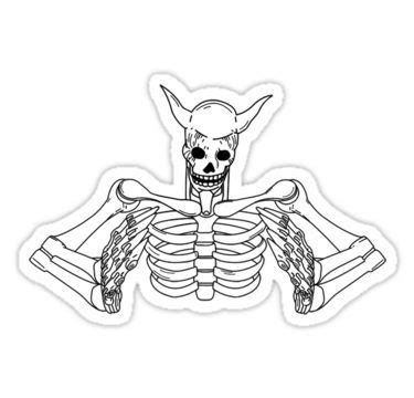 susanoo skeleton plain white sticker  destiny dsouza
