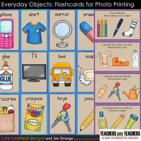 everyday objects flashcards  speech  ell designed  photo