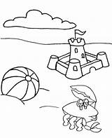 Coloring Summer Topcoloringpages Sand Castle Beach Easy Pages sketch template