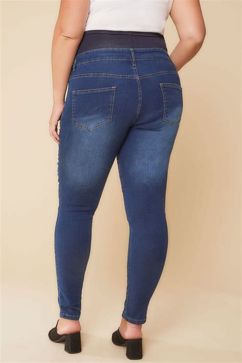 bump it up maternity blue super stretch sequin jeans with
