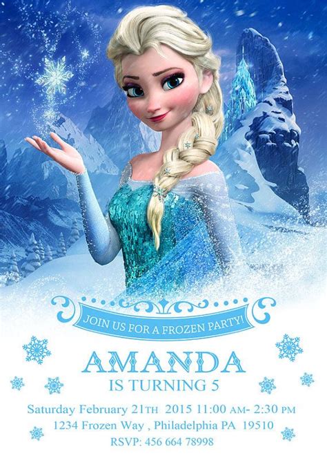 Frozen Invitation Elsa Invitation Frozen Birthday By