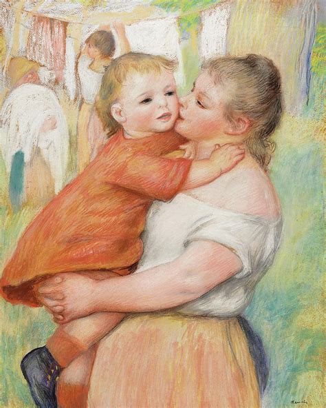 mother  child  painting  pierre auguste renoir pixels