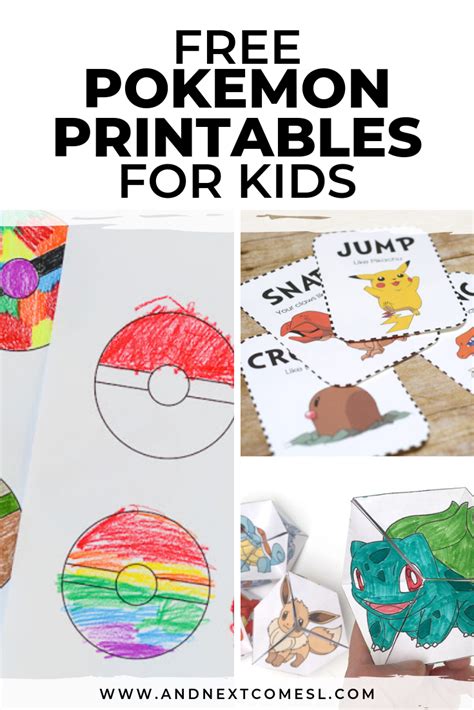 pokemon printables  kids     hyperlexia resources