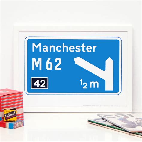 personalised motorway sign print   design conspiracy