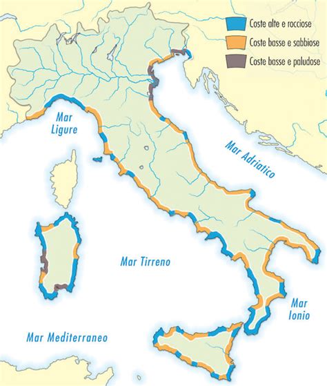 mari italiani coste isole  arcipelaghi studia rapido