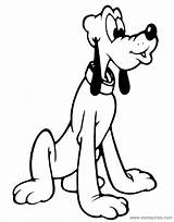 Pluto Coloring Pages Disneyclips Sitting Down Funstuff sketch template