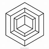 Esagono Colorare Hexagon Cubo Ultracoloringpages sketch template