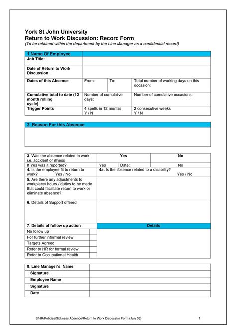return  work work release forms templatelab