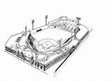 Coloring Pages Baseball Field Wrigley Sox Print Red Stadium Fenway Park Boston Vector Template Sketch Adult Getdrawings Coloringhome Popular sketch template