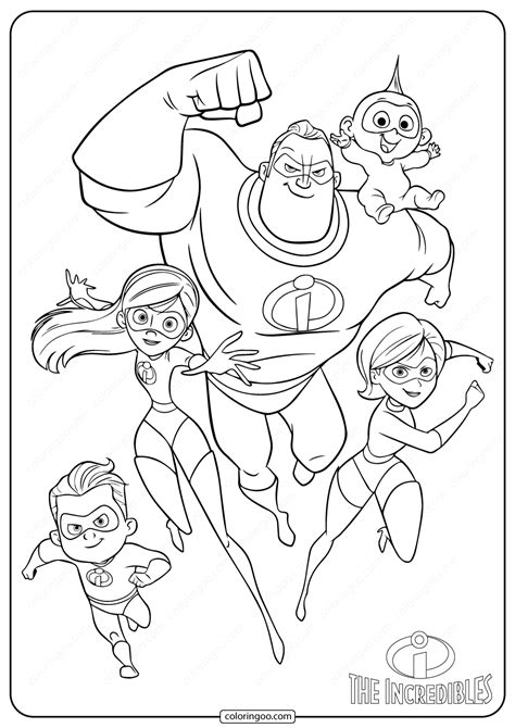 disney  incredibles family coloring pages