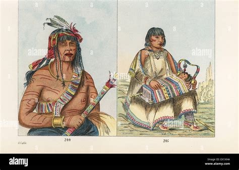 Chippewa Warrior Ot Ta Wa Otaway With His Pipe 244 And Chippewa Woman