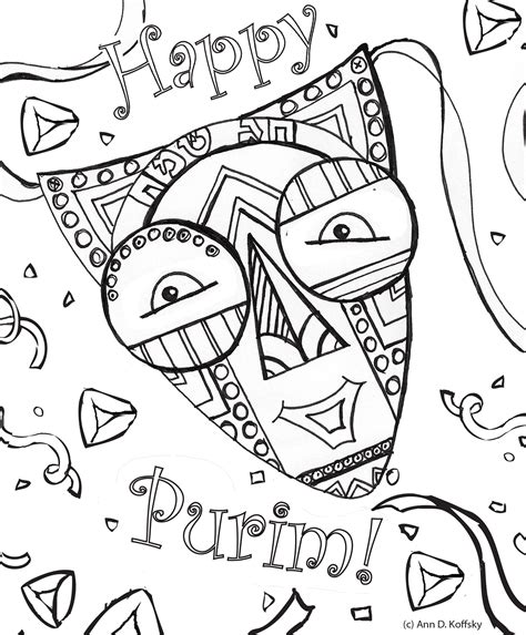 printable purim coloring pages