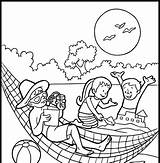 Summer Vacation Family Coloring Pages Beach Drawing Getdrawings Disney sketch template